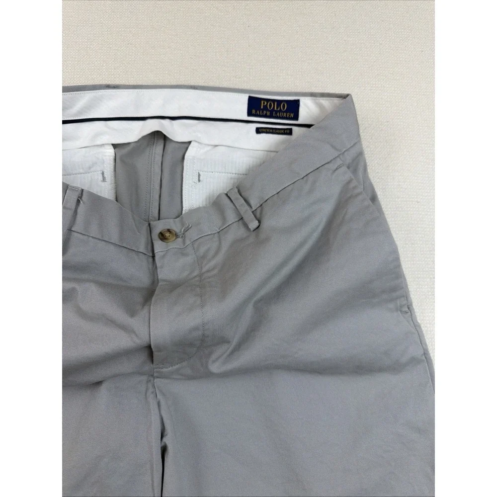 Polo Ralph Lauren Stretch Classic Fit Chino Pants Mens 32x32 Gray Preppy